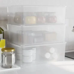 vidaXL Boîtes de rangement en plastique 3 pcs 10 L empilables