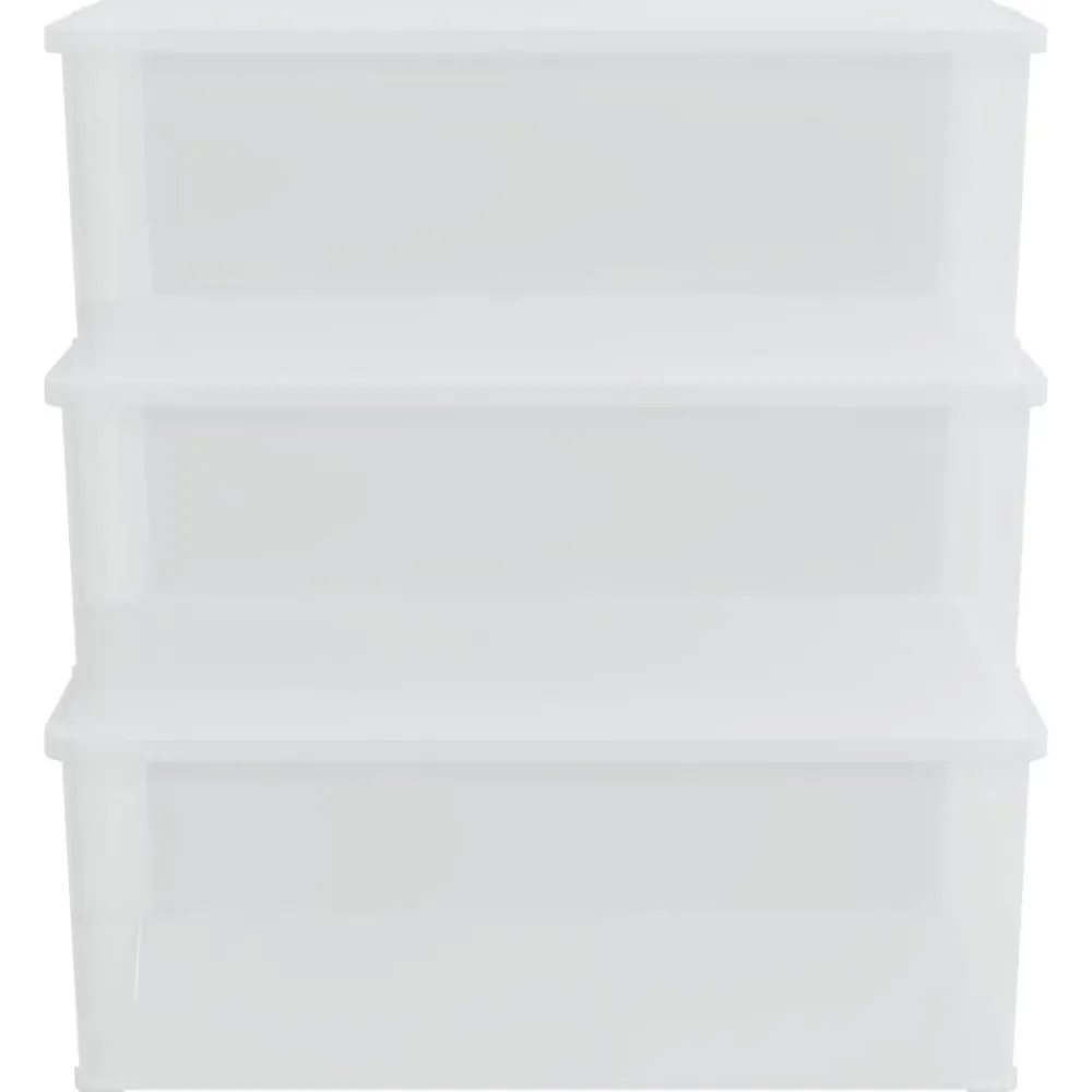 vidaXL Boîtes de rangement en plastique 3 pcs 10 L empilables
