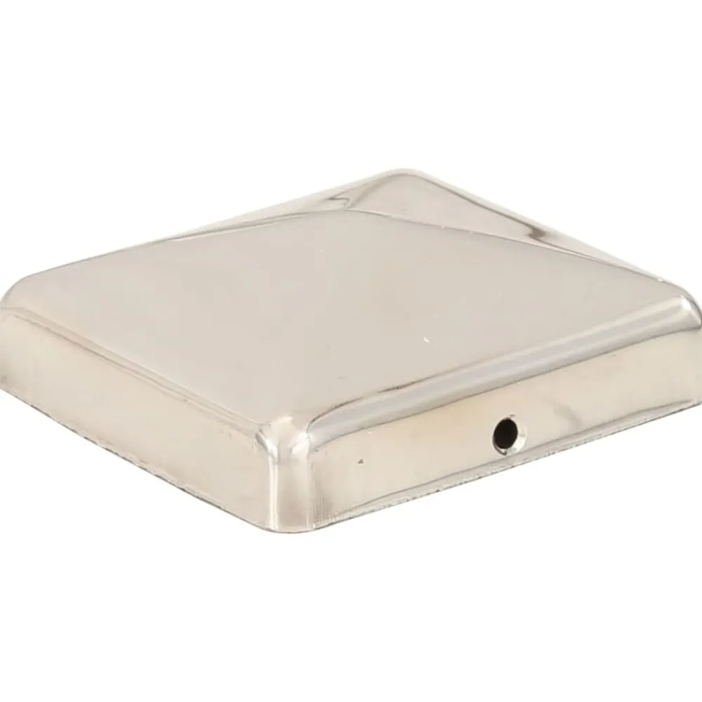 vidaXL Bouchons de poteau de clôture pyramidaux 6 pcs Inox 71x71 mm