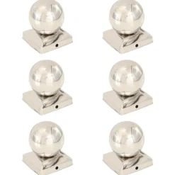 Clôtures & Barrières-vidaXL Bouchons de poteau 6 pcs Globe final Acier inoxydable 91x91 mm