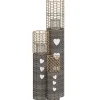 vidaXL Bougeoirs 3 pcs gris osier