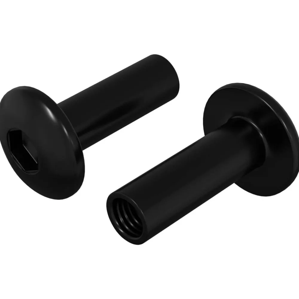 Accessoires De Quincaillerie-vidaXL Boulons à Manchon 2 pcs Noir M4 x 14,5 mm Métал