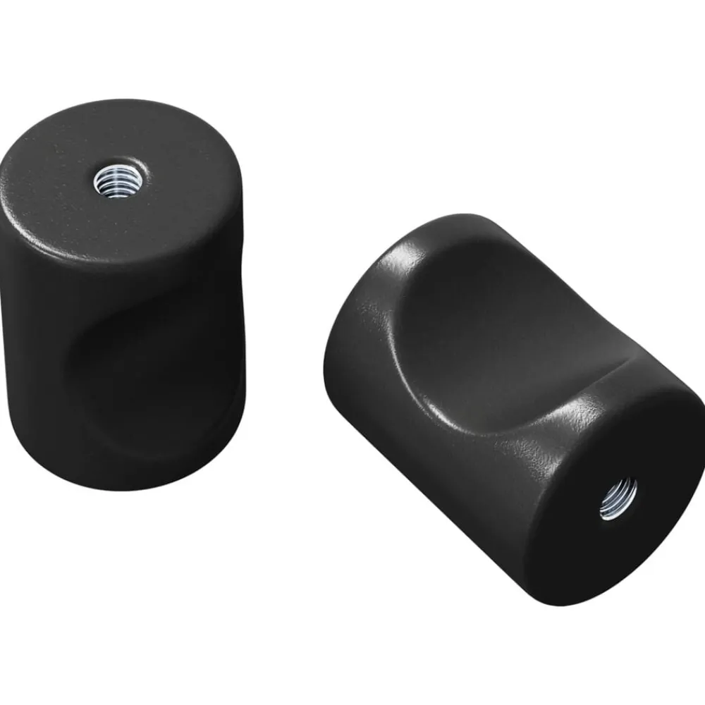 Accessoires De Quincaillerie-vidaXL Bouton de cabinet 2 pcs Noir 18 x 23 mm Fer