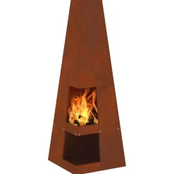 Cheminées-vidaXL Braise Marron 35 x 35 x 100 cm Acier Corten Acier corten/marron