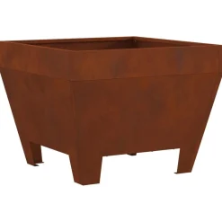 Cheminées-vidaXL Braise Marron 50 x 50 x 38 cm Acier patiné Acier corten/marron