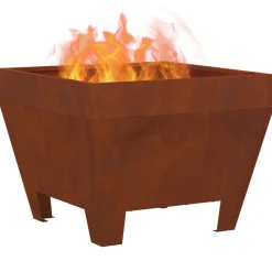 Cheminées-vidaXL Braise Marron 50 x 50 x 38 cm Acier patiné Acier corten/marron