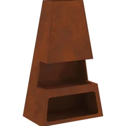 Cheminées-vidaXL Braise Marron 60 x 35 x 100 cm Acier patiné Acier corten/marron