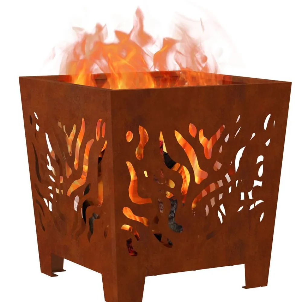 vidaXL Braise Marron 40 x 40 x 40 cm Acier patiné