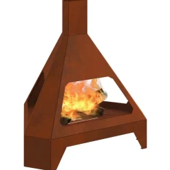 Cheminées-vidaXL Braise Marron 50 x 43 x 52 cm Acier patiné Acier corten/marron