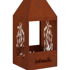 Cheminées-vidaXL Braise Marron 50 x 50 x 100 cm Acier Corten Acier corten/marron