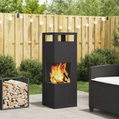 vidaXL Braise Noir 35 x 35 x 100 cm Acier