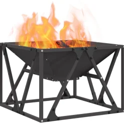 vidaXL Braise Noir 50 x 50 x 35 cm Acier