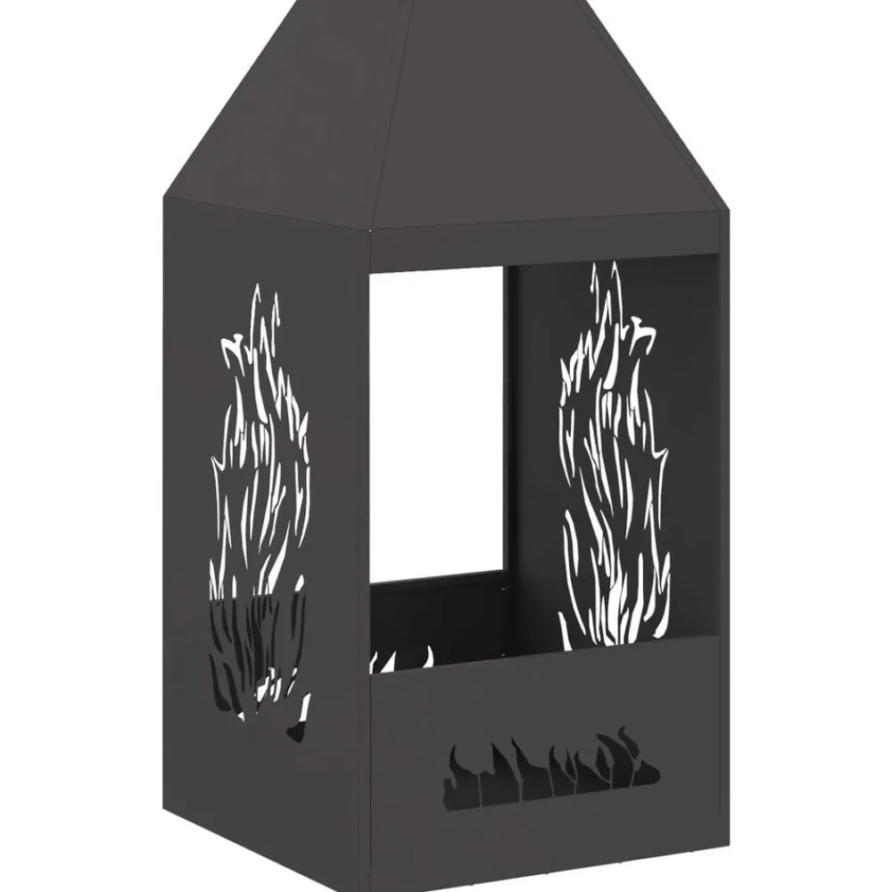 Cheminées-vidaXL Braise Noir 50 x 50 x 100 cm Acier Acier laminé à froid/noir
