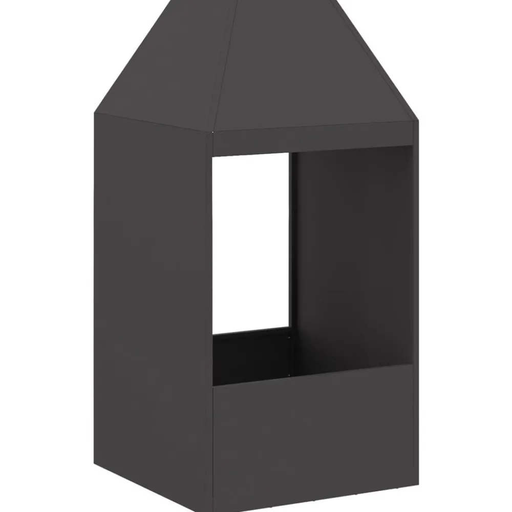Cheminées-vidaXL Braise Noir 50 x 50 x 100 cm Acier Acier laminé à froid/noir