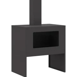 Cheminées-vidaXL Braise Noir 60 x 40 x 96 cm Acier Acier laminé &agrave; froid/noir