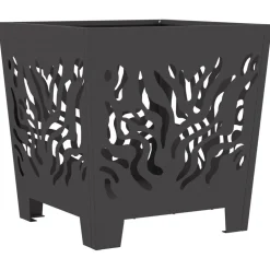 Cheminées-vidaXL Braise Noir 40 x 40 x 40 cm Acier Acier laminé &agrave; froid/noir