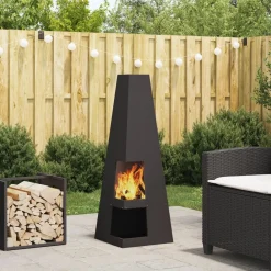 vidaXL Braise Noir 35 x 35 x 100 cm Acier