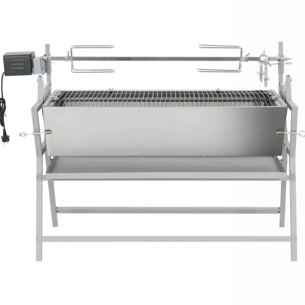 Arts De La Table & Arts Culinaires-vidaXL Broche à rôtir de barbecue Fer et acier inoxydable