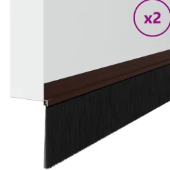 Matériaux De Construction-vidaXL Brosses de porte adhésives 2 pcs 100 cm Marron