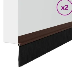 Matériaux De Construction-vidaXL Brosses de porte adhésives 2 pcs 100 cm Marron