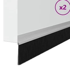 Matériaux De Construction-vidaXL Brosses de porte adhésives 2 pcs 100 cm Argent