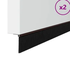 Matériaux De Construction-vidaXL Brosses d'étanchéité pour porte à visser 2 pcs 100 cm Marron