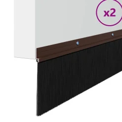 Matériaux De Construction-vidaXL Brosses d'étanchéité pour porte à visser 2 pcs 100 cm Marron
