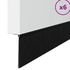 Matériaux De Construction-vidaXL Brosses d'étanchéité pour porte à visser 6 pcs 100 cm Noir