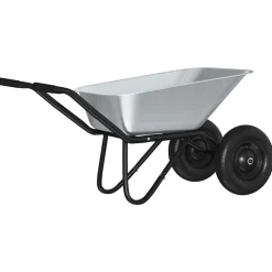 vidaXL Brouette Argent et noir 137 x 60 x 65,5 cm Acier