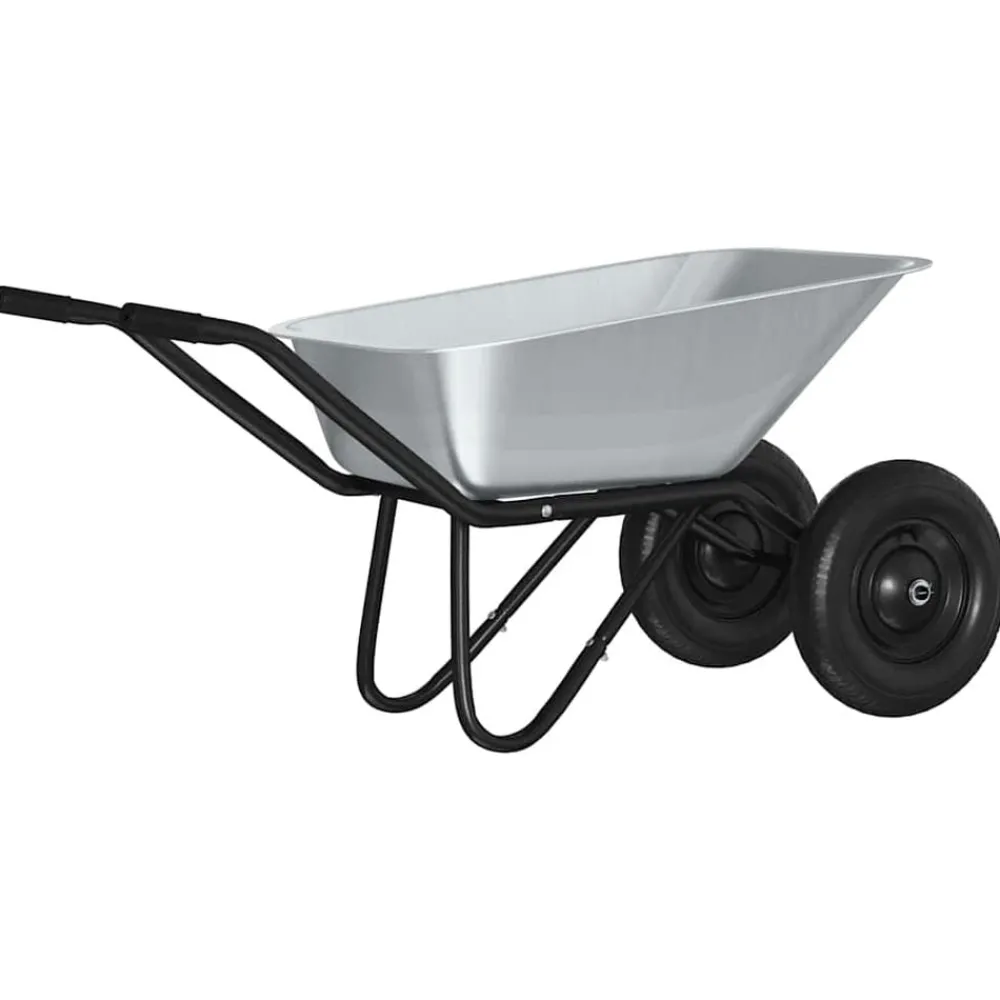 vidaXL Brouette Argent et noir 137 x 60 x 65,5 cm Acier