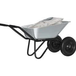 vidaXL Brouette Argent et noir 137 x 60 x 65,5 cm Acier