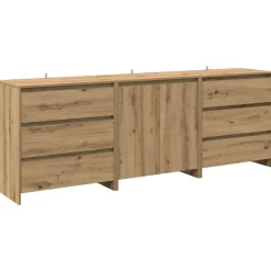 vidaXL Buffet 3 pcs chêne artisanal bois d'ingénierie