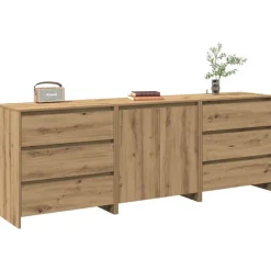 vidaXL Buffet 3 pcs chêne artisanal bois d'ingénierie