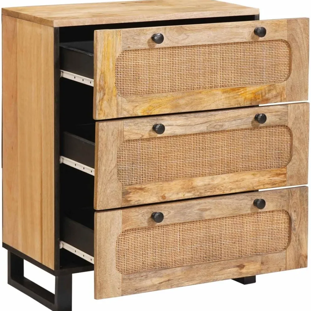 vidaXL Buffet 2 pcs Marron 60 x 33 x 75 cm Bois de mangue massif