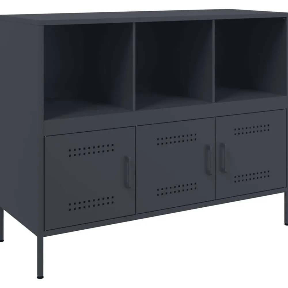 Armoires & Meubles De Rangement-vidaXL Buffet 100,5x39x79 cm acier Anthracite