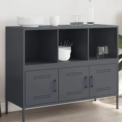 Armoires & Meubles De Rangement-vidaXL Buffet 100,5x39x79 cm acier Anthracite