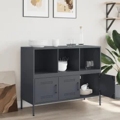 Armoires & Meubles De Rangement-vidaXL Buffet 100,5x39x79 cm acier Anthracite