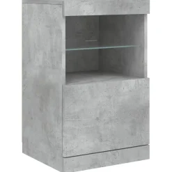 Armoires & Meubles De Rangement-vidaXL Buffet avec lumières LED 41x37x67 cm Gris béton