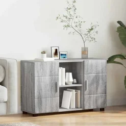 vidaXL Buffet avec étagère FLORIN Gris Sonoma 88,5 x 30,5 x 55,5 cm