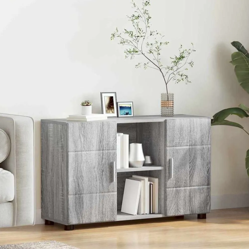 vidaXL Buffet avec étagère FLORIN Gris Sonoma 88,5 x 30,5 x 55,5 cm