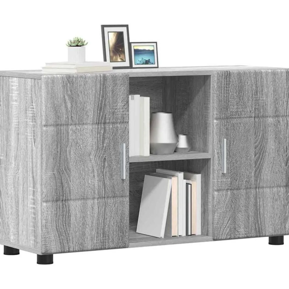 vidaXL Buffet avec étagère FLORIN Gris Sonoma 88,5 x 30,5 x 55,5 cm