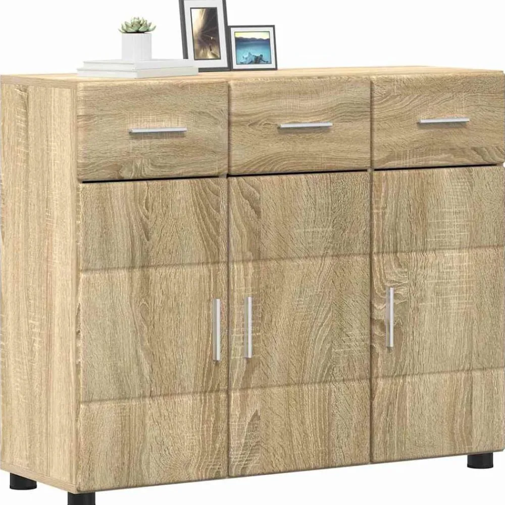 vidaXL Buffet avec étagère FLORIN Chêne Sonoma 88,5 x 30,5 x 73 cm