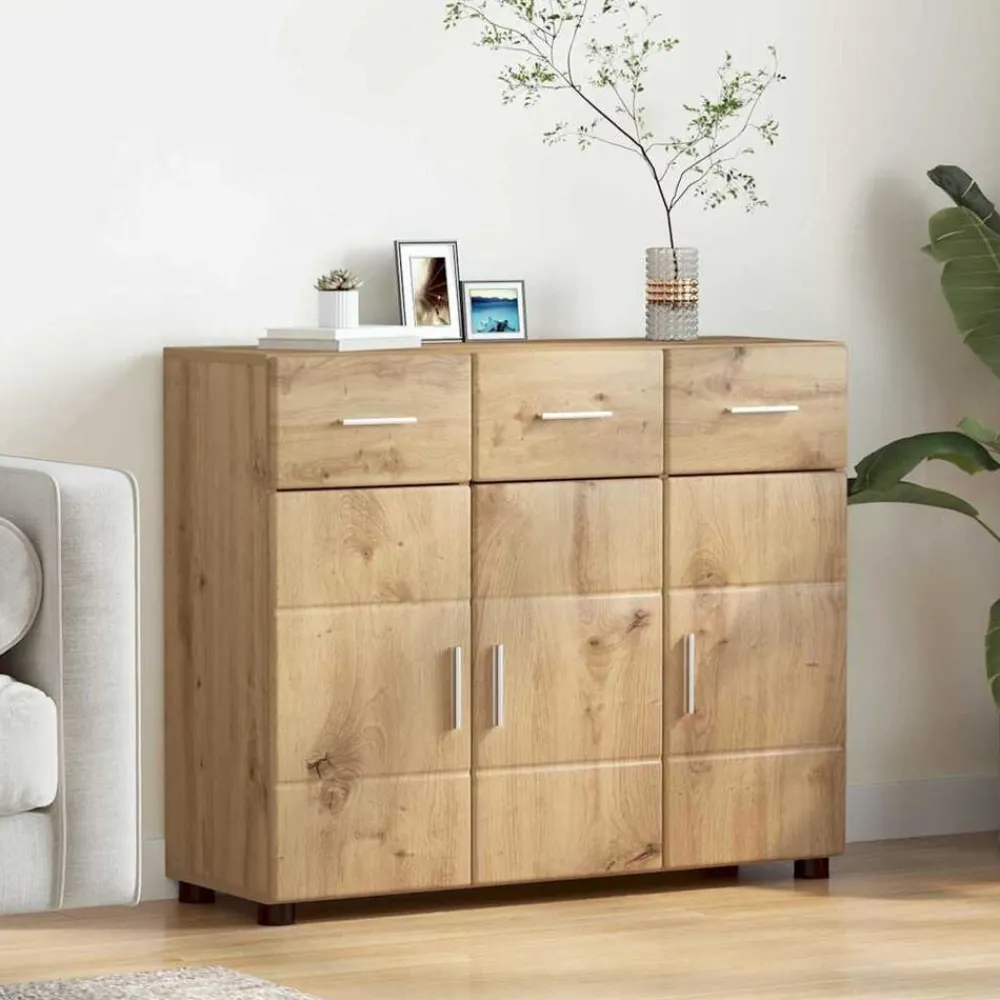 Ensembles De Meubles-vidaXL Buffet avec étagère FLORIN Chêne artisanal 88,5 x 30,5 x 73 cm chêne artisanal