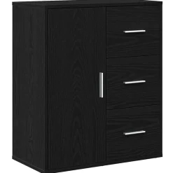 vidaXL Buffet avec tiroir Chêne noir 60 x 31 x 70 cm Bois d'ingénierie