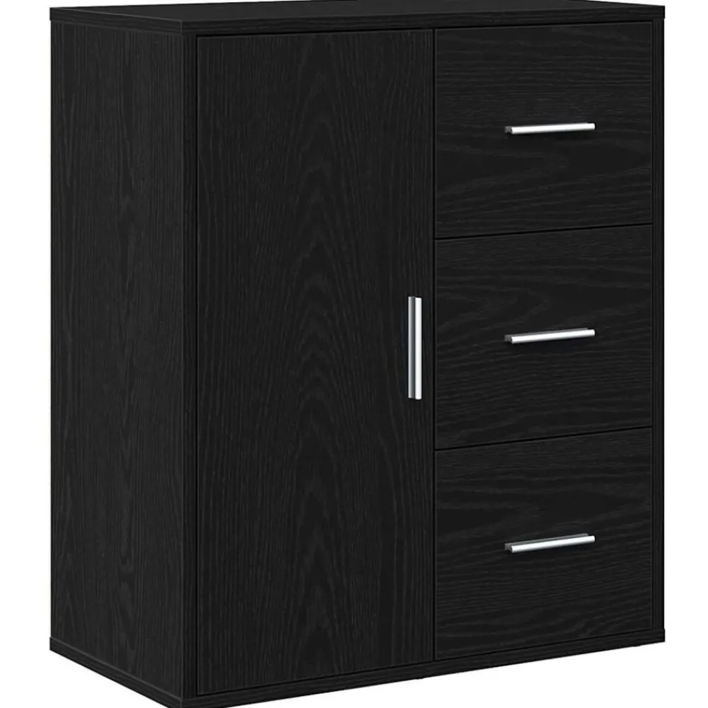 vidaXL Buffet avec tiroir Chêne noir 60 x 31 x 70 cm Bois d'ingénierie