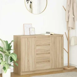 vidaXL Buffet avec tiroirs chêne sonoma 100,5x35x76 cm bois ingénierie