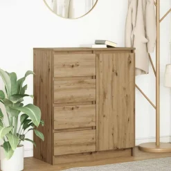 vidaXL Buffet avec tiroirs chêne artisanal 71x35x84 cm bois ingénierie