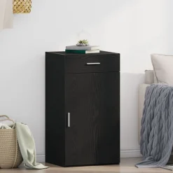 Armoires & Meubles De Rangement-vidaXL Buffet avec tiroir Chêne noir 50 x 42,5 x 93 cm Ch&ecirc;ne noir