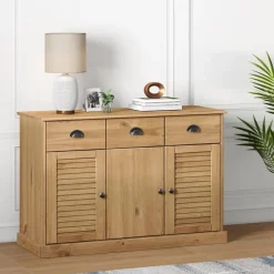 vidaXL Buffet avec tiroirs VIGO 113x40x75 cm bois massif de pin