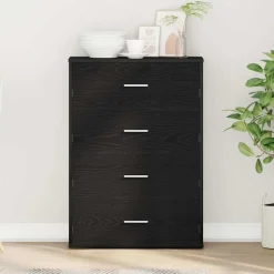 Armoires & Meubles De Rangement-vidaXL Buffet avec tiroir Chêne noir 60 x 31 x 84 cm Bois d'ingénierie Ch&ecirc;ne noir
